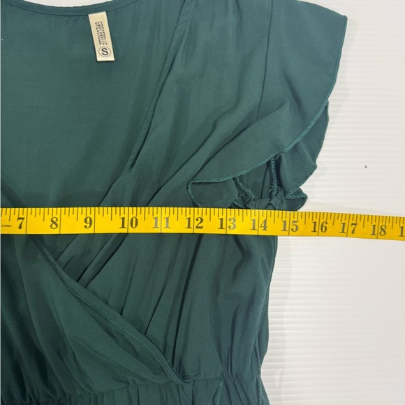 Grecerelle women’s ruffle trim, V-neck Boho slowly dress green size small - Picture 10 of 12
